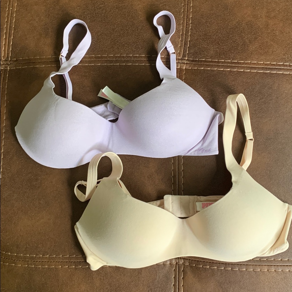 Set of Two Bras in Lilac and Cream